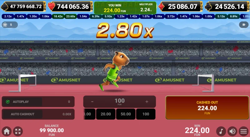 Cashybara Athletics Edition - başarılı bir nakit çıkışı ve kazançların eklenmesi